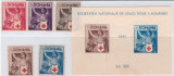 Ro-167-Romania 1941-Lp 145 si 146-CRUCEA ROSIE serie si colita NDT cu SARNIERA, Nestampilat