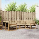 vidaXL Set de canapele de exterior cu pernă 6 pcs Alb și Bej 3389015
