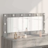 vidaXL Oglindă de toaletă cu lumini LED Gri Sonoma 100x45x18 cm