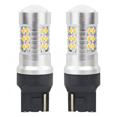 Set becuri auto cu LED CANBUS, 3030, 24SMD, compatibil T20, 7440, WY21W,