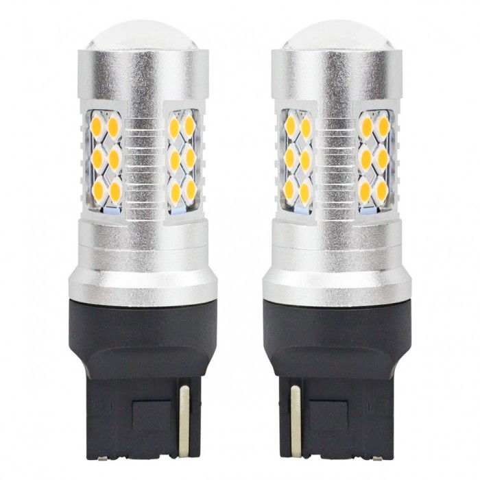 Set becuri auto cu LED CANBUS, 3030, 24SMD, compatibil T20, 7440, WY21W,