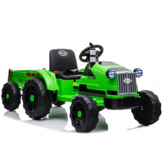 Tractor electric Malipen cu remorca si telecomanda, verde foto