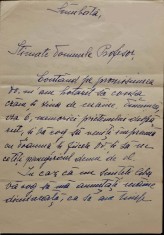 LUCIA COSMA - Scrisoare autografă semnată, de interes familial.