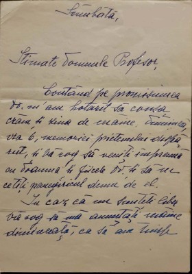 LUCIA COSMA - Scrisoare autografă semnată, de interes familial. foto