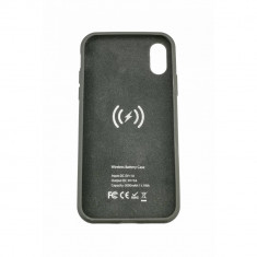 Acumulator extern iFans Battery Case 3000 mAh Wireless pentru Apple iPhone X, Negru