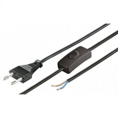 Cablu de alimentare OEM cu intrerupator 1,5m Euro tata la 2 fire negru foto
