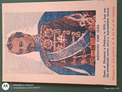 carte postala deosebita , interesanta ,Alexandru Ioan Cuza foto