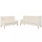 vidaXL Set de canapele 2 piese, alb crem, material textil 274930