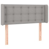 Cumpara ieftin Tablie de pat cu aripioare gri deschis 83x16x78/88 cm textil