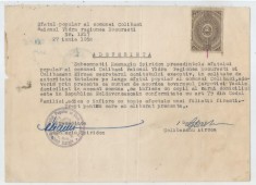 Romania, Sfatul popular al comunei, Adeverinta, Colibasi, 1958
