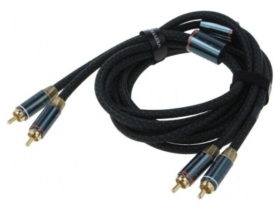 Cablu RCA mufă x2 8m aurit negru foto