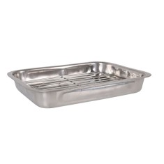 Tava inox pentru cuptor, cu grill, 34x24 cm