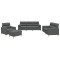Set de canapele cu perne, 4 piese, gri inchis, material textil