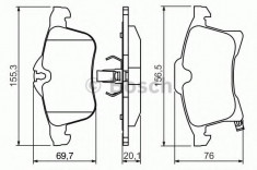 Set placute frana,frana disc OPEL MERIVA (2003 - 2010) BOSCH 0 986 424 707 foto