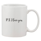 Cana alba personalizata &#039;P.S. I love you&#039;, INOVATIX&reg;. 330ml, Oem