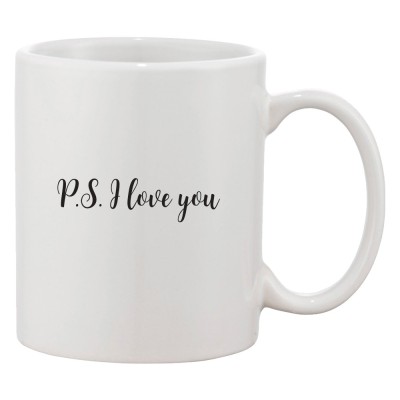 Cana alba personalizata &amp;#039;P.S. I love you&amp;#039;, INOVATIX&amp;reg;. 330ml foto