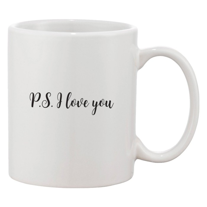 Cana alba personalizata &#039;P.S. I love you&#039;, INOVATIX&reg;. 330ml