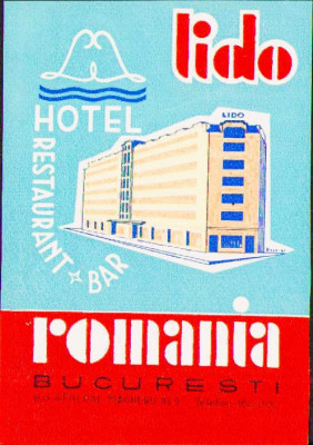 HST A97 Etichetă reclamă Hotel Lido București ONT Carpați foto