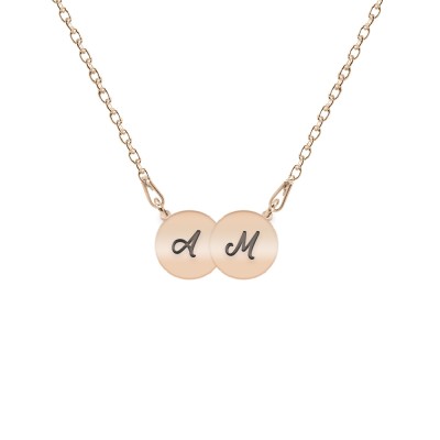 Penny - Colier personalizat doi banuti din argint 925 placat cu aur roz foto