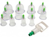 Cumpara ieftin Set de 12 ventuze terapeutice cu vacuum pentru masaj, Oem