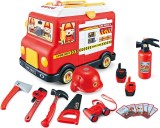 Set Masina de Pompieri Rovo H355A, Stingator cu aburi, Sunete, Becuri, Masina electrica, accesorii incluse