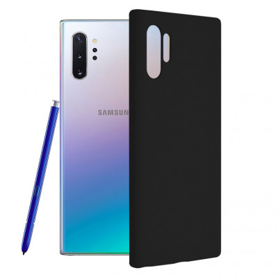 Husa pentru Samsung Galaxy Note 10 Plus / Note 10 Plus 5G, Techsuit Soft Edge Silicone, Black foto