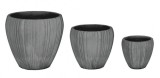 Cumpara ieftin Set 3 ghivece flori ceramica gri 30x28 cm, 41x38 cm, 55x50 cm