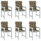vidaXL Perne scaun cu spătar mic 6 buc. melanj taupe 100x50x4cm textil