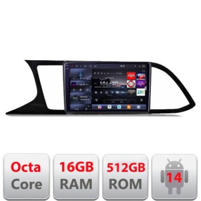Navigatie Seat Leon 2013-2019 MIB Edotec Kit-306 8 core QLED 2K 16+512 360 Android Waze USB Navigatie Internet Youtube Radio CarStore Technology foto