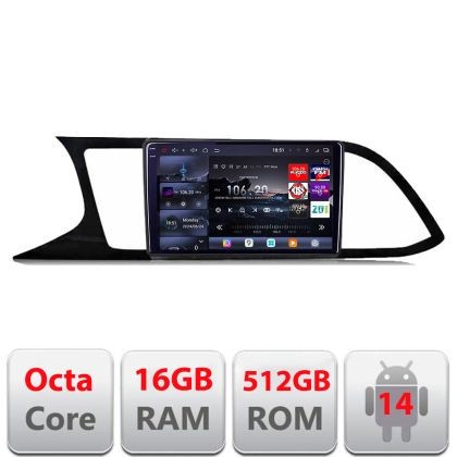 Navigatie Seat Leon 2013-2019 MIB Edotec Kit-306 8 core QLED 2K 16+512 360 Android Waze USB Navigatie Internet Youtube Radio CarStore Technology