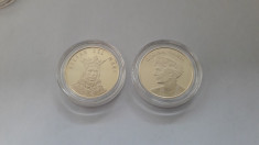 Lot 2 monede Romania 50 bani Stefan cel Mare si Regina Maria/Ferdinand foto