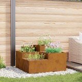 Jardiniera Gradina Gossi 100x100x48 cm, Otel Corten Maro, Ghiveci Exterior Rezistent