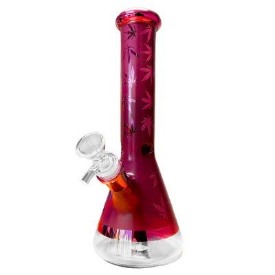 Bong sticla, Black Sheep, Weed Leaves Purple, 25cm foto