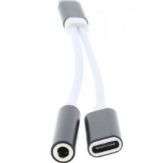 Adaptor USB Type C tata - jack 3.5 mm mama si USB Type C mama 13cm Well