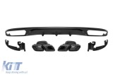 Difuzor tip E63 cu capete negre potrivit pentru bara spate standard a Mercedes E-Class W213 dupa 2016 -oo--oo-, garnitura neagra Performance AutoTunin