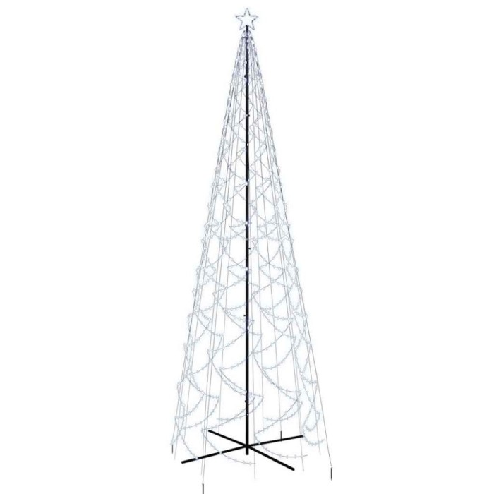 Brad de Craciun conic, 1400 LED-uri, alb rece, 160x500 cm