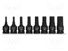 Set 8 chei imbus tubulare cu impact PROLINE o&Aring;&pound;el crom-molibden 5-19mm &Atilde;&reg;n cutie plastic
