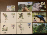 Dominica - pasari - serie 4 timbre MNH, 4 FDC, 4 maxime, fauna wwf