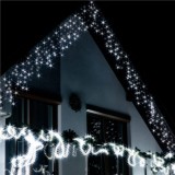 Ghirlanda luminoasa tip perdea 300 LED-uri, 12m, pentru interior/exterior, cu flash, iluminare alba Household NewTrend