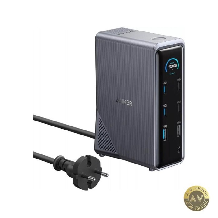 Hub USB-C Anker Prime 737 2 x USB-A 3.0 - 3 x USB-A - 5 x USB-C - 2 x HDMI - 1 x Jack 3.5mm - 1 x RJ45 Negru A83B63A1