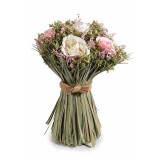 Cumpara ieftin Buchet flori artificiale albe roz 15x20.5 cm