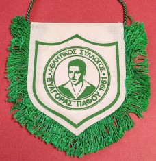 Fanion fotbal Athlitikos Syllogos Evagoras Paphos(Sportul `89)Vezi verso! foto
