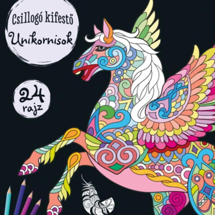 Csillog&oacute; kifestő - Unikornisok