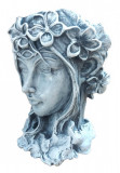 Vaza decorativa, Bust femeie, Vintage Gri, 32 cm, 356304DV