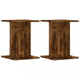 Cumpara ieftin Suporturi de plante 2 buc. stejar fumuriu 30x30x40 cm lemn