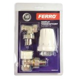 Kit robinet calorifer termostatat + robinet calorifer retur + cap termostat Ferro GT11, alama, 1/2&quot;