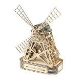 Puzzle 3D Moara - kit model mecanic, Wooden City