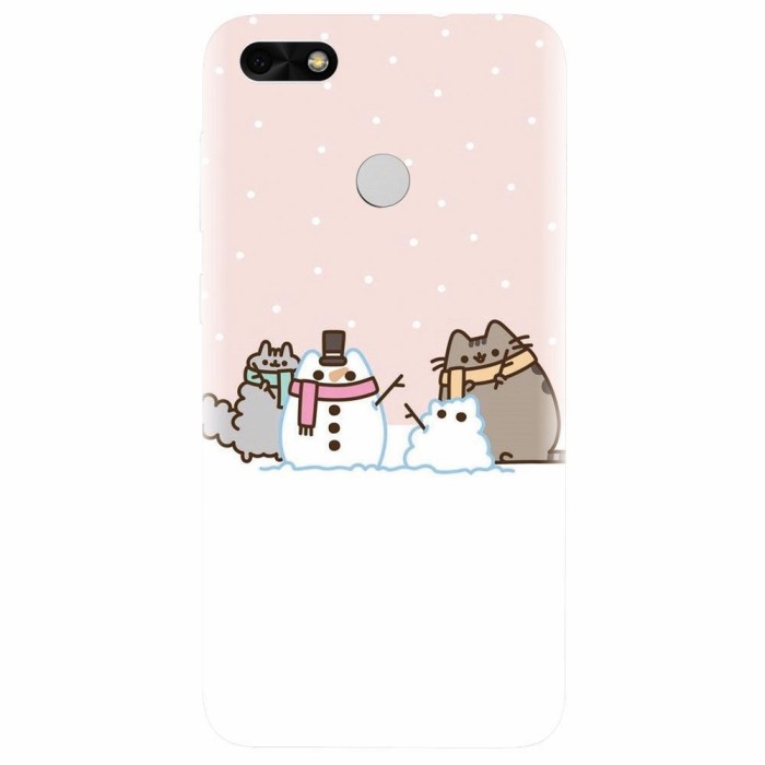 Husa silicon pentru Huawei P9 Lite, Cat And Snowman