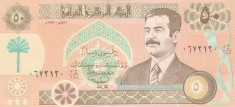 Bancnota Irak 50 Dinari 1991 - P75 UNC foto