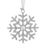 Ornament Brad de Craciun Fulg de Zapada cu Strass Argintiu, CMCLASS